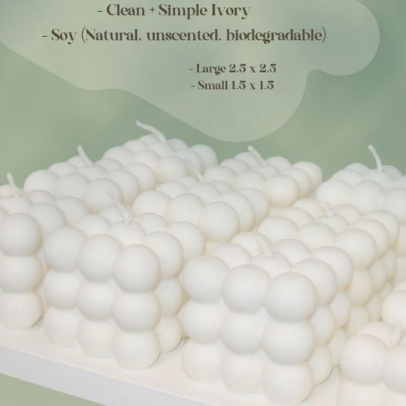SOLE OUT 3 for $25!!!🤍SOY Bubble Cube Candle - Picture 4 of 5